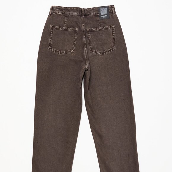 NWT Afends - Shelby - Women's Organic Cotton Wide Leg Brown Denim Jeans - 26x28 - Picture 10 of 16